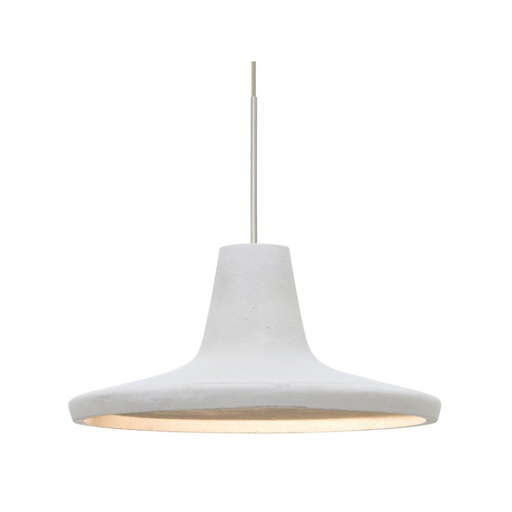 Besa 1XT-MODUS Modus 1-lt 9" LED Pendant, Cord Fixture with Flat Canopy - White/Satin Nickel