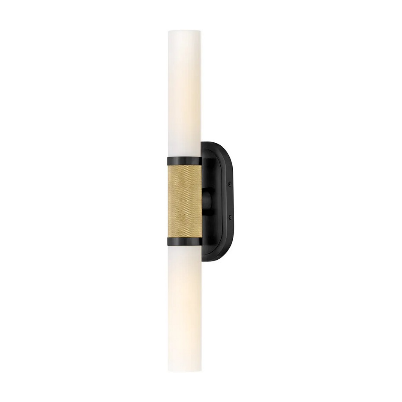 Hinkley 56882 Thayer 2-lt 25" Tall LED Wall Sconce - Lacquered Brass with Black accents