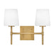 Hinkley 56952 Saunders 2-lt 14" LED Vanity - Lacquered Brass