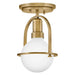 Hinkley 53771 Somerset 1-lt 6" LED Semi-Flush Mount - Heritage Brass