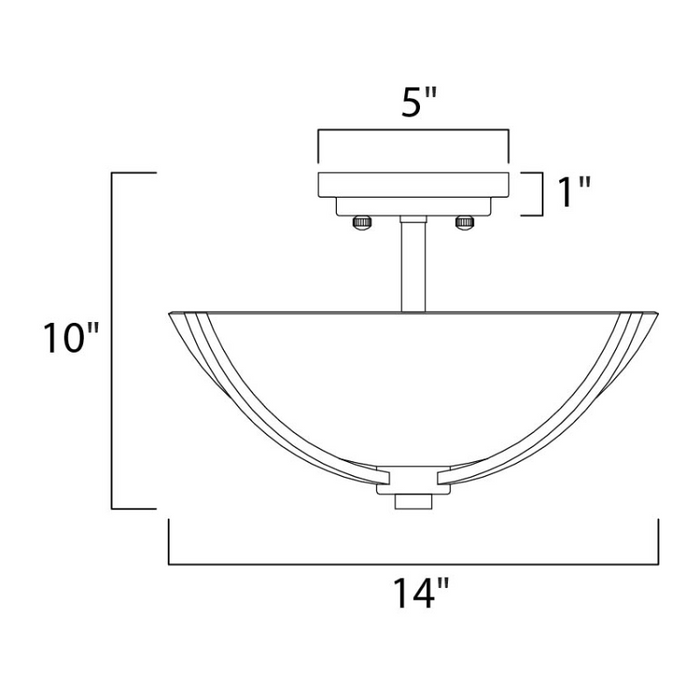 Maxim 20031 Deven 3-lt 14" Semi-Flush Mount