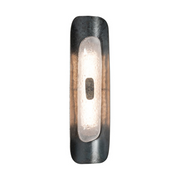 Hubbardton Forge 201065 Shield 1-lt 24" Tall LED Small Wall Sconce - Black/Clear Steel