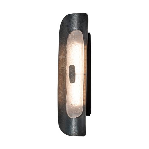 Hubbardton Forge 201065 Shield 1-lt 24" Tall LED Small Wall Sconce - Black/Clear Steel