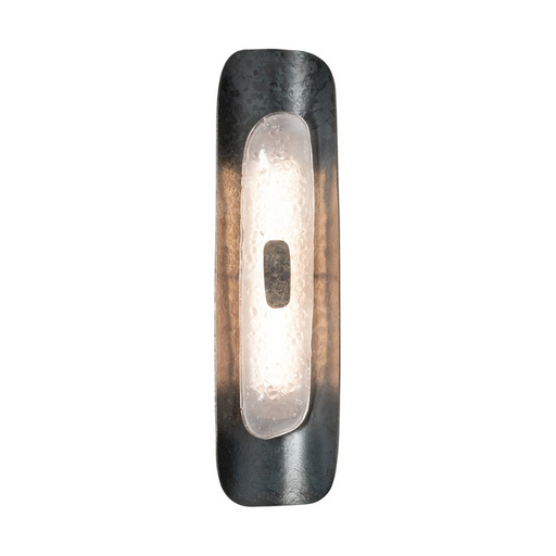 Hubbardton Forge 201065 Shield 1-lt 24" Tall LED Small Wall Sconce - Black/Clear Steel