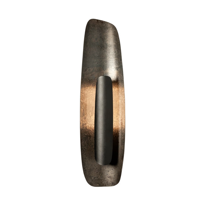 Hubbardton Forge 201067 Shield 1-lt 46" Tall LED Large Wall Sconce - Black/Clear Steel