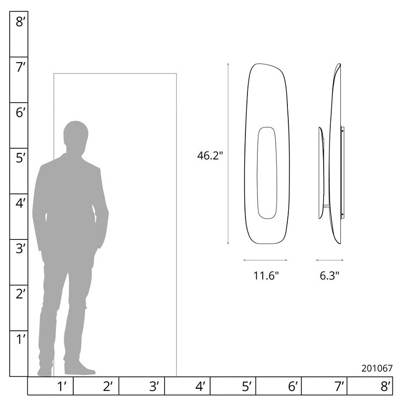 Hubbardton Forge 201067 Shield 1-lt 46" Tall LED Large Wall Sconce