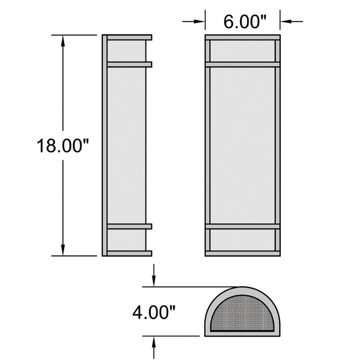 Access 20106 Cove 1-lt 18" Tall LED Outdoor Wall Sconce with Emergency Backup