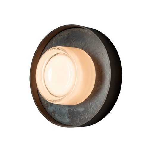 Hubbardton Forge 201085 Focal 1-lt 14" LED Large Sconce/Flush Mount - Dark Smoke/Clear Steel
