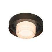 Hubbardton Forge 201085 Focal 1-lt 14" LED Large Sconce/Flush Mount - Dark Smoke/Clear Steel