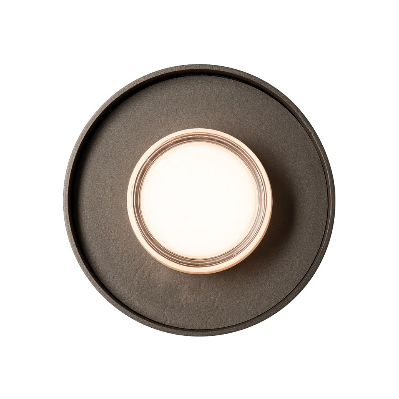Hubbardton Forge 201086 Focal 1-lt 10" LED Small Sconce/Flush Mount - Oil Rubbed Bronze/Bronze