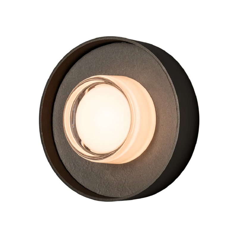 Hubbardton Forge 201086 Focal 1-lt 10" LED Small Sconce/Flush Mount - Oil Rubbed Bronze/Bronze