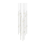 Sonneman 2012-J20 Constellation 18-lt 12" LED Pendant with 20-ft Cord - Satin Nickel Clear Faceted Acrylic
