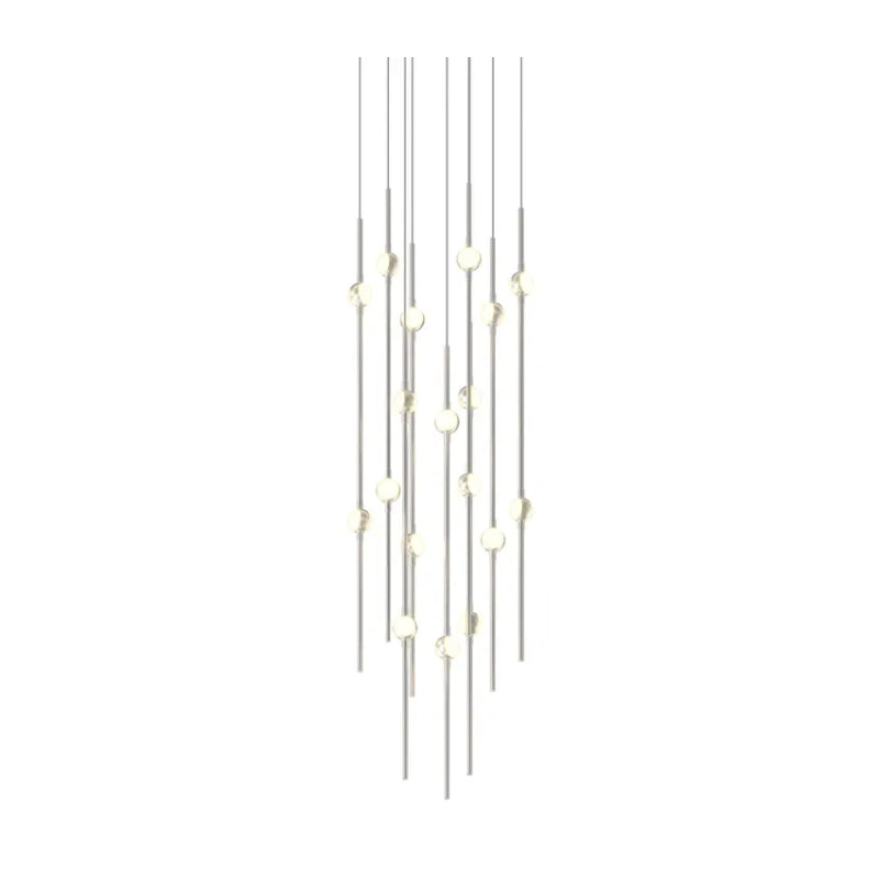 Sonneman 2012-J20 Constellation 18-lt 12" LED Pendant with 20-ft Cord - Satin Nickel White Optical Acrylic