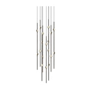 Sonneman 2012-J20 Constellation 18-lt 12" LED Pendant with 20-ft Cord - Espresso Black Clear Faceted Acrylic
