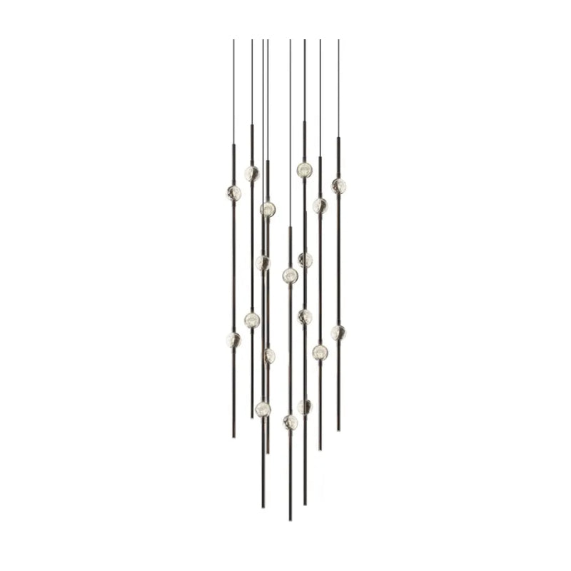 Sonneman 2012-J20 Constellation 18-lt 12" LED Pendant with 20-ft Cord - Espresso Black Clear Faceted Acrylic