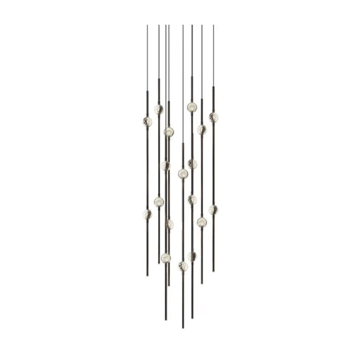 Sonneman 2012-J20 Constellation 18-lt 12" LED Pendant with 20-ft Cord - Espresso Black Clear Faceted Acrylic