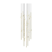 Sonneman 2012-J20 Constellation 18-lt 12" LED Pendant with 20-ft Cord - Satin Brass Clear Faceted Acrylic