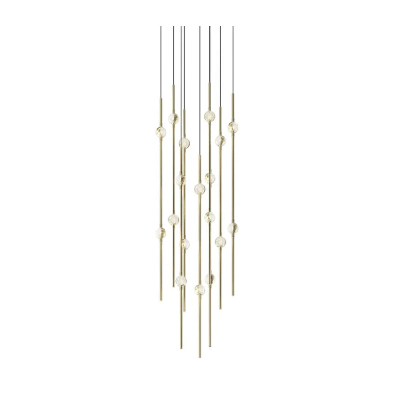 Sonneman 2012-J20 Constellation 18-lt 12" LED Pendant with 20-ft Cord - Satin Brass Clear Faceted Acrylic