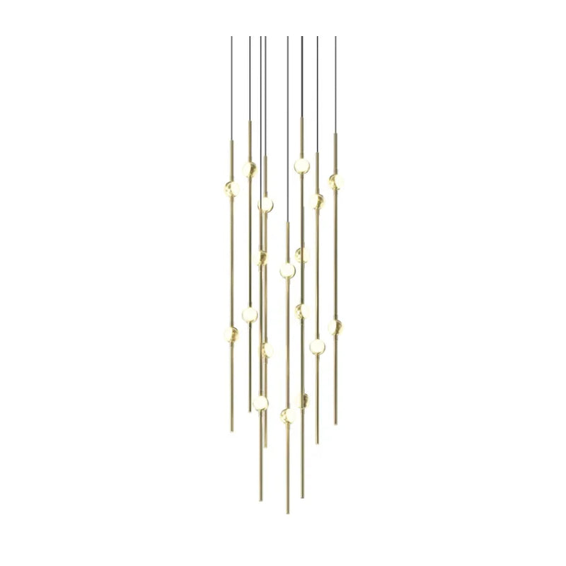 Sonneman 2012-J20 Constellation 18-lt 12" LED Pendant with 20-ft Cord - Satin Brass White Optical Acrylic