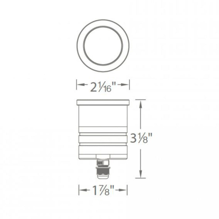 WAC 2012 2" Landscape Recessed LED Inground Slim Round Honeycomb louver Light