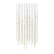 Sonneman 2015-J20 Constellation 40-lt 22" LED Pendant with 20-ft Cord - Satin Brass Clear Faceted Acrylic 2700K