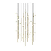 Sonneman 2015-J20 Constellation 40-lt 22" LED Pendant with 20-ft Cord - Satin Brass Clear Faceted Acrylic 2700K