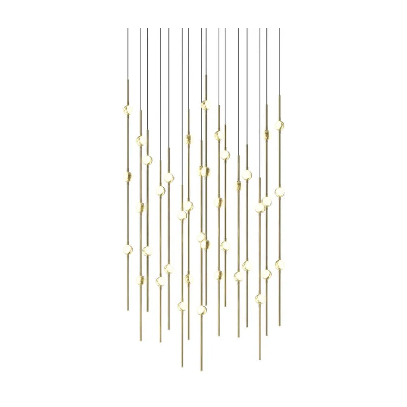 Sonneman 2015-J20 Constellation 40-lt 22" LED Pendant with 20-ft Cord - Satin Brass White Optical Acrylic 2700K