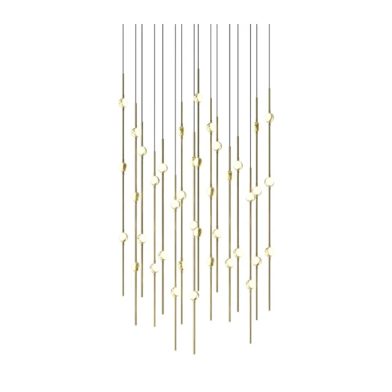 Sonneman 2015-J20 Constellation 40-lt 22" LED Pendant with 20-ft Cord - Satin Brass White Optical Acrylic 2700K