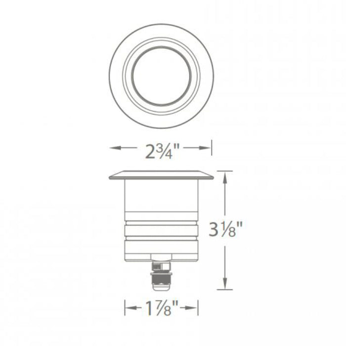 WAC 2022 2" Landscape Recessed LED Inground Round Honeycomb louver Light