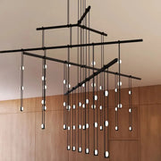 Sonneman SLS4240 Suspenders  83" 4-Tier Tri-Bar with Crystal Ladder Light Luminaires