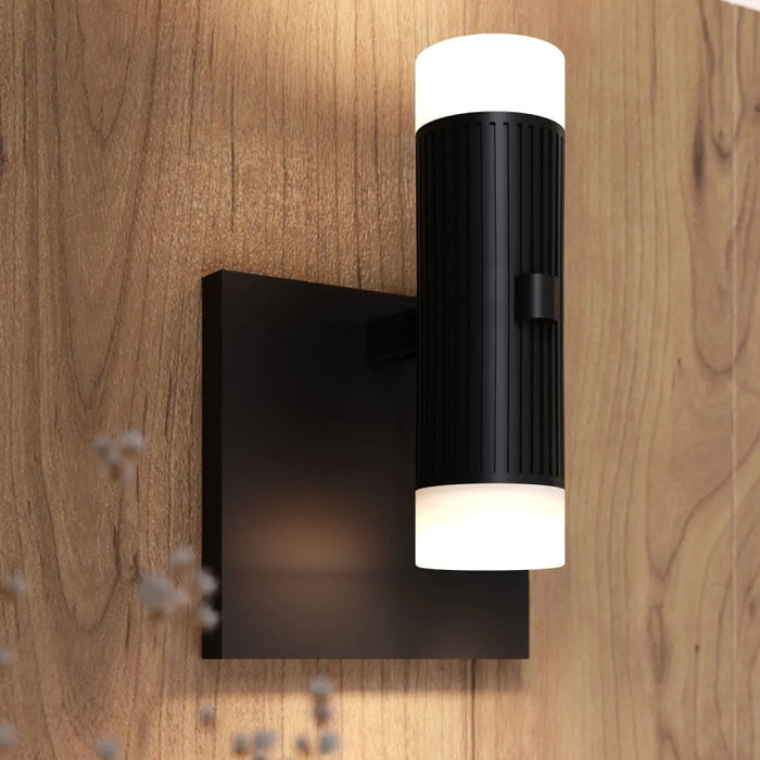 Sonneman SLS0217 Suspenders 7" Mini Single LED Wall Sconce - Bar-Mounted Duplex Cylinder / Glass Diffuser