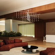 Sonneman SLS4240 Suspenders  83" 4-Tier Tri-Bar with Crystal Ladder Light Luminaires