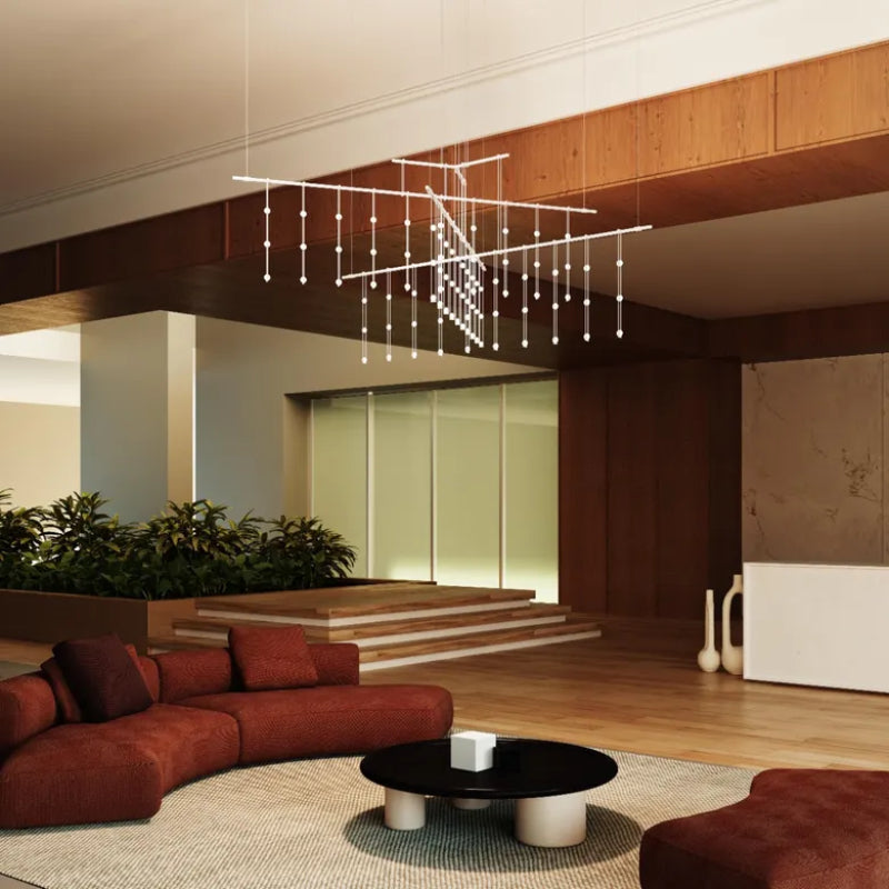 Sonneman SLS4240 Suspenders  83" 4-Tier Tri-Bar with Crystal Ladder Light Luminaires