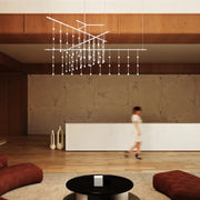 Sonneman SLS4240 Suspenders  83" 4-Tier Tri-Bar with Crystal Ladder Light Luminaires