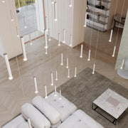 Sonneman SLS1149 Suspenders 13-ft Freeform Tri-Bar with Monoline Thin Cylinder Luminaires