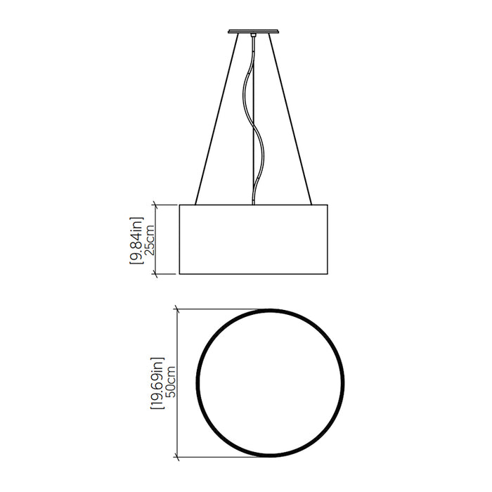 Accord 202LED Cylindrical 1-lt 20" LED Pendant
