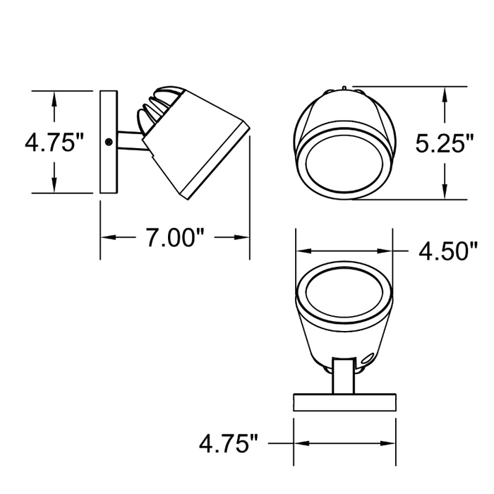 Access 20338 WeeGo Dual Mount 1-lt 5" Tall LED Outdoor Spotlight