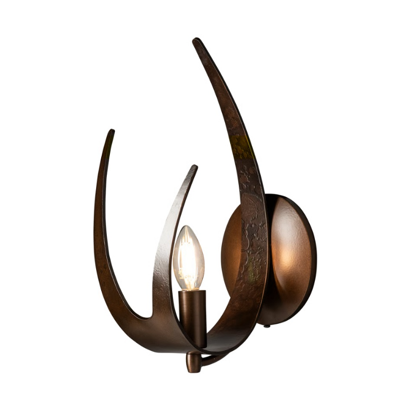 Hubbardton Forge 204072 Caribou 1-lt 14" Tall Wall Sconce - Bronze/Left