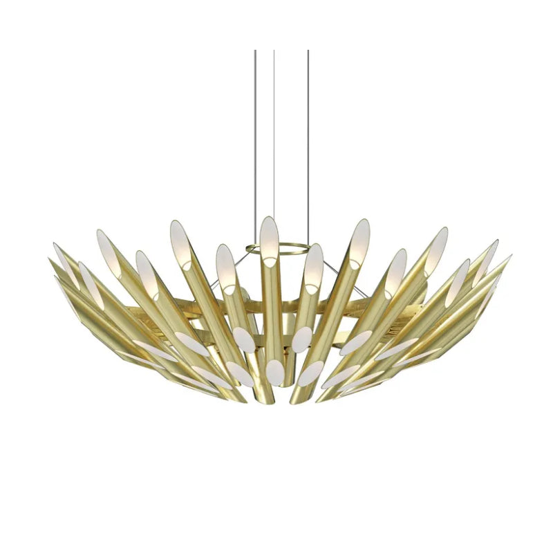 Sonneman 2046 Chimes 60-lt 48" LED Chandelier - Satin Brass