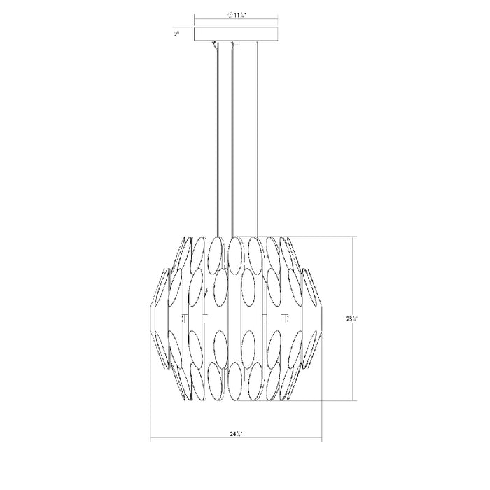 Sonneman 2047 Chimes 72-lt 25" LED Chandelier