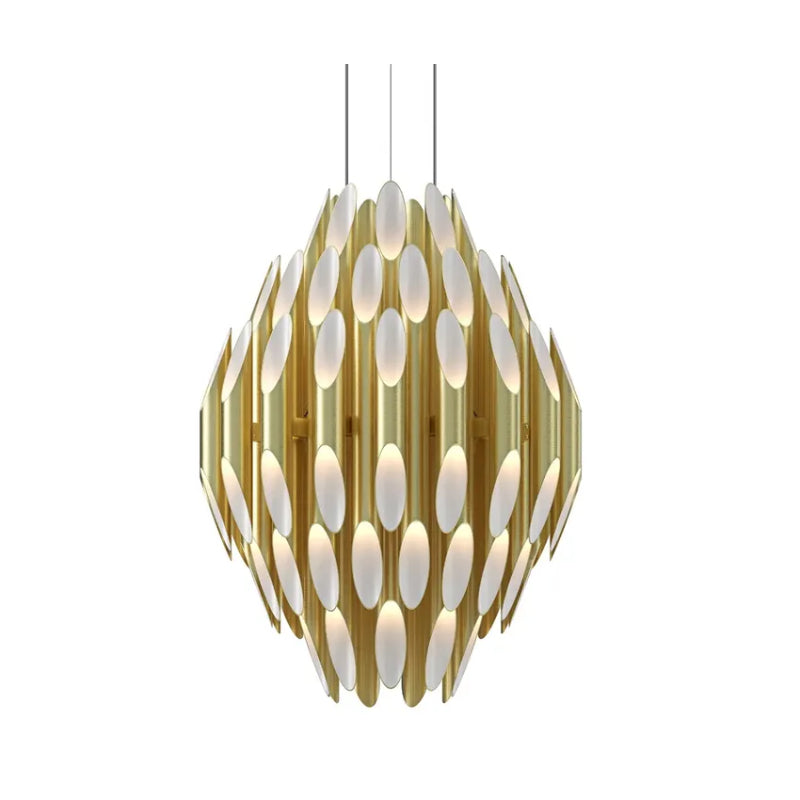 Sonneman 2048 Chimes 90-lt 24" LED Chandelier - Satin Brass