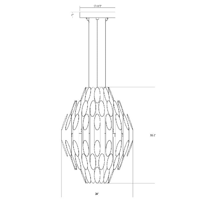 Sonneman 2048 Chimes 90-lt 24" LED Chandelier