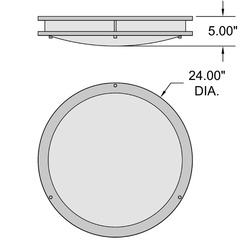 Access 20510 Solero III 1-lt 24" LED Flush Mount
