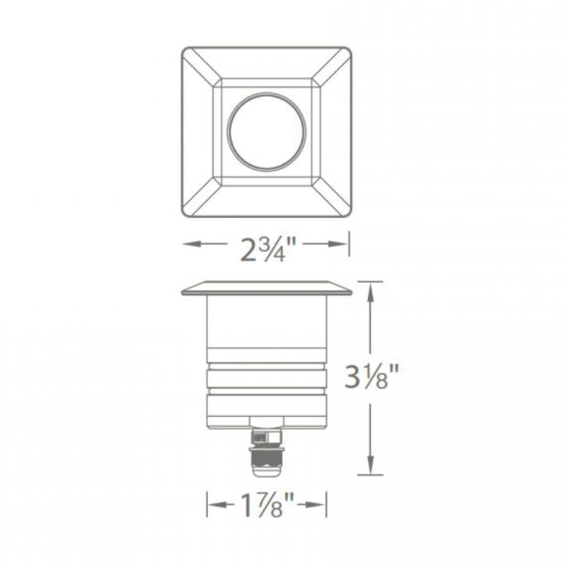 WAC 2052 2" Landscape Recessed LED Inground Square Honeycomb Louver Light