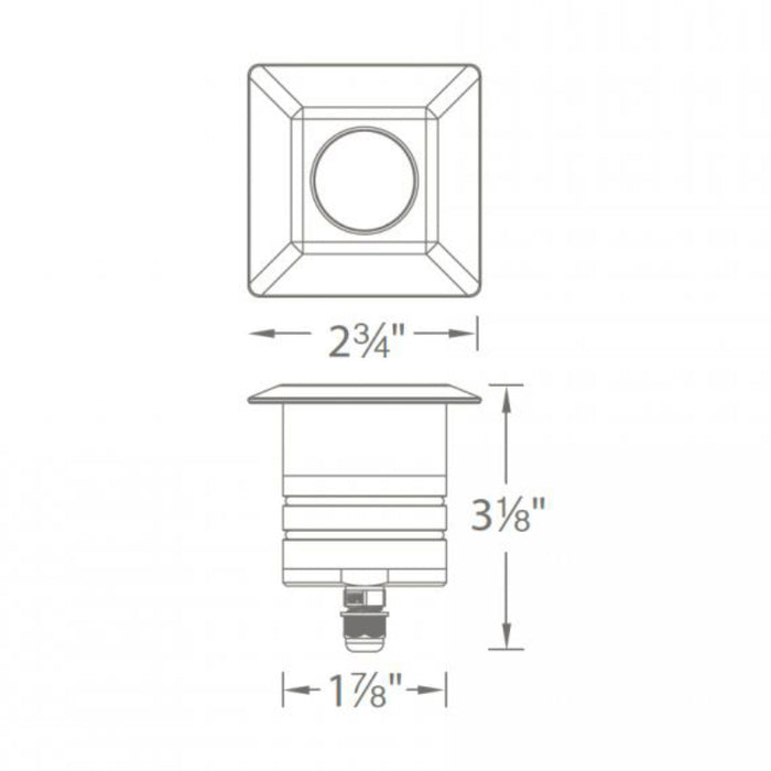 WAC 2052 2" Landscape Recessed LED Inground Square Honeycomb Louver Light