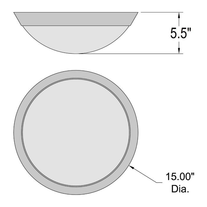 Access 20626 Cobalt 2-lt 15" Flush Mount