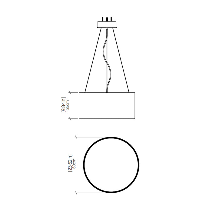 Accord 206LED Cylindrical 1-lt 24" LED Pendant