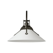 Hubbardton Forge 209321 Henry 1-lt 14" Large Wall Sconce - Dark Smoke/White