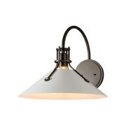 Hubbardton Forge 209321 Henry 1-lt 14" Large Wall Sconce - Dark Smoke/White