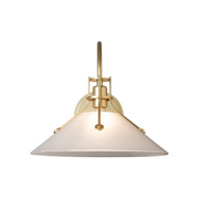 Hubbardton Forge 209322 Henry 1-lt 14" Large Wall Sconce - Modern Brass/Frosted Glass